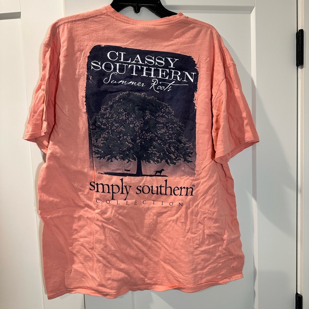 Simply Southern Collection T-Shirt, Xl, coral
